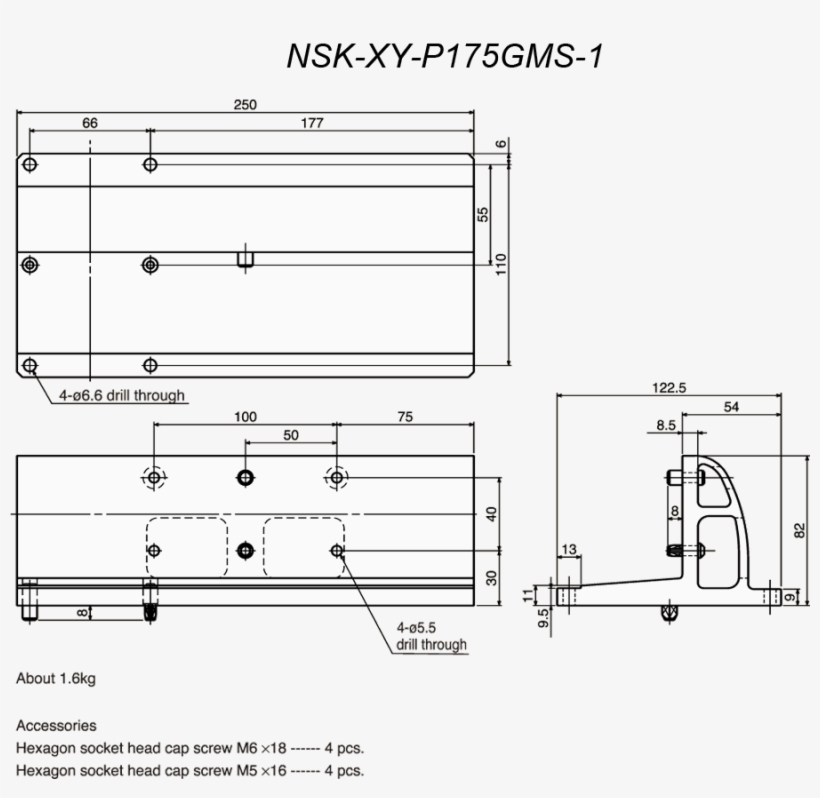 Nsk Xy P175gms 1 Combining Bracket - Diagram, transparent png download
