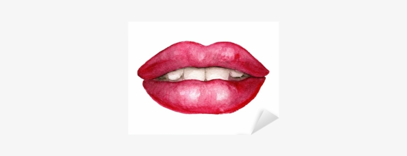 Ruby Lipstick Sticker • Pixers® • We Live To Change - Usta Rysunek, transparent png download
