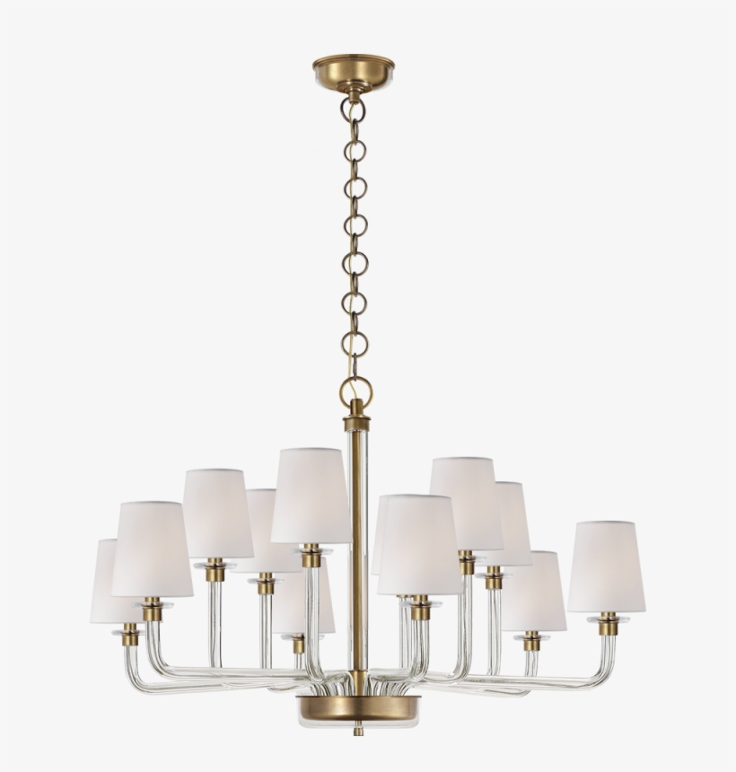 Parker Large Chandelier In Natural Brass And Cry - Parker Large Chandelier, transparent png download
