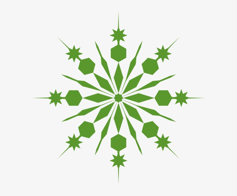 Green Snowflake Clipart - Snowflake Blue Clip Art, transparent png download