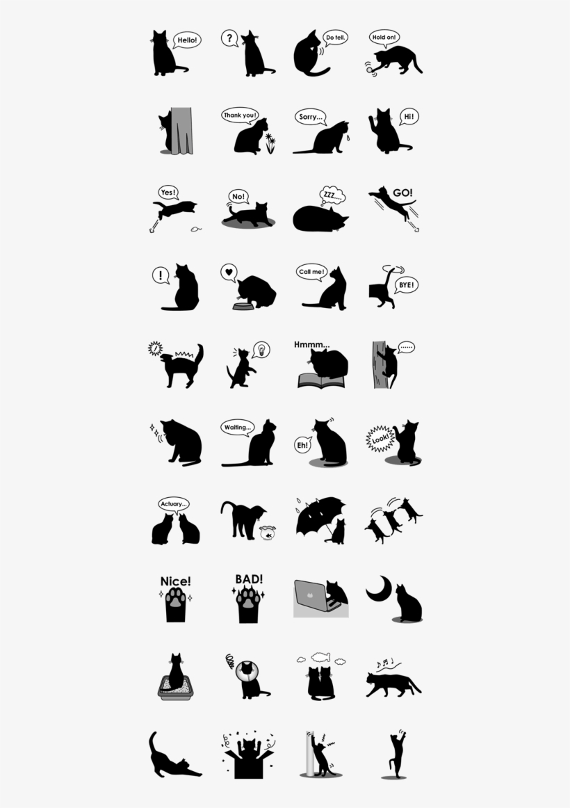 Black Cat Silhouette - Silhouette, transparent png download