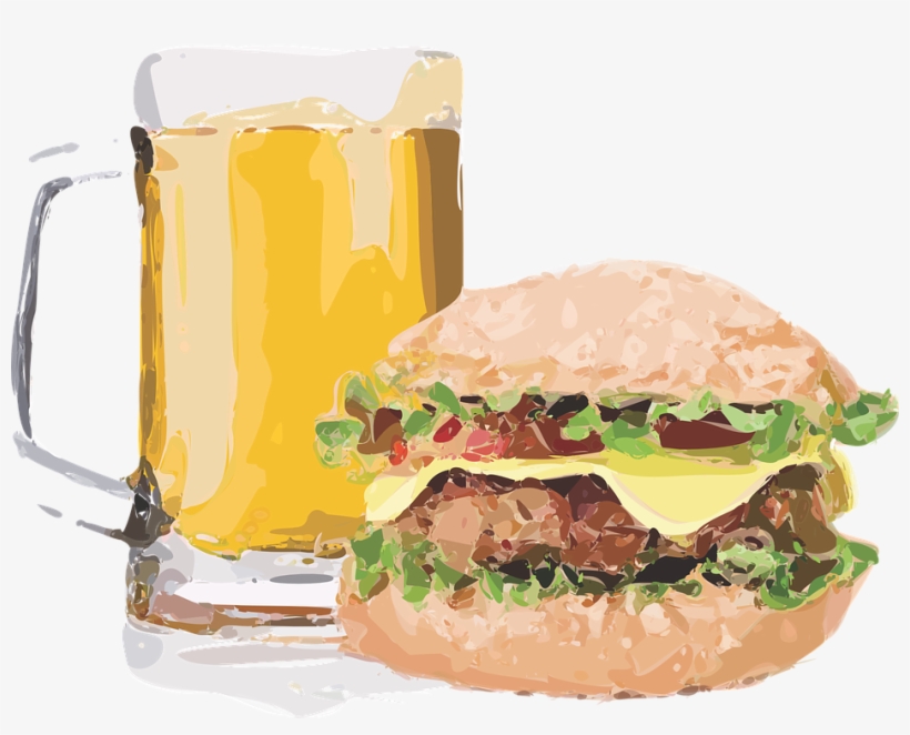 Burger Brew Beer - Burger And Beer Png, transparent png download