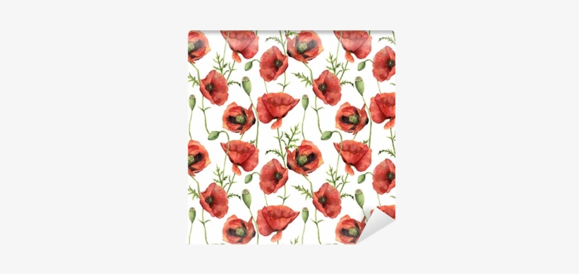 Watercolor Seamless Pattern With Poppies - Poppy. Watercolor Backpack By Y Derbi, transparent png download