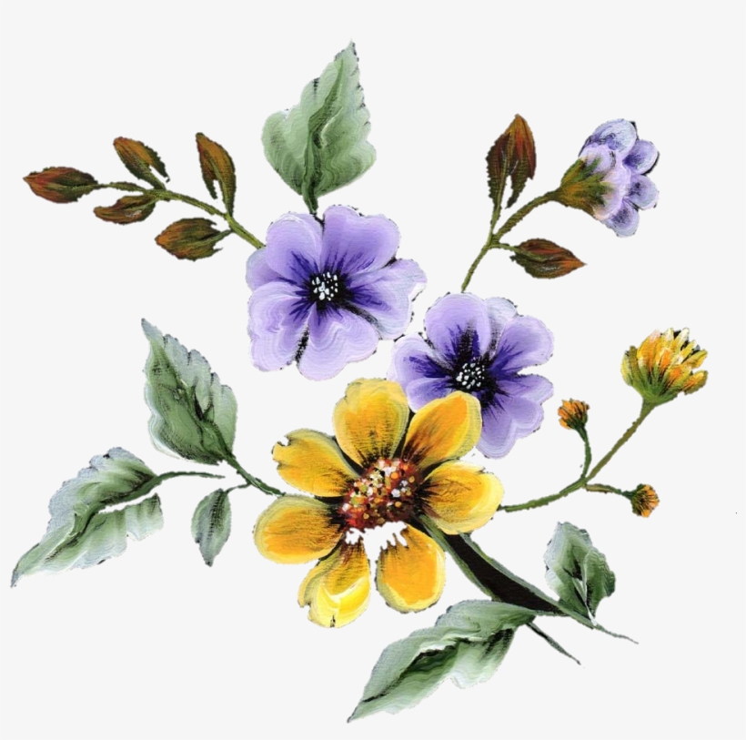 Flower Painting Art Drowning Frame - Painting, transparent png download