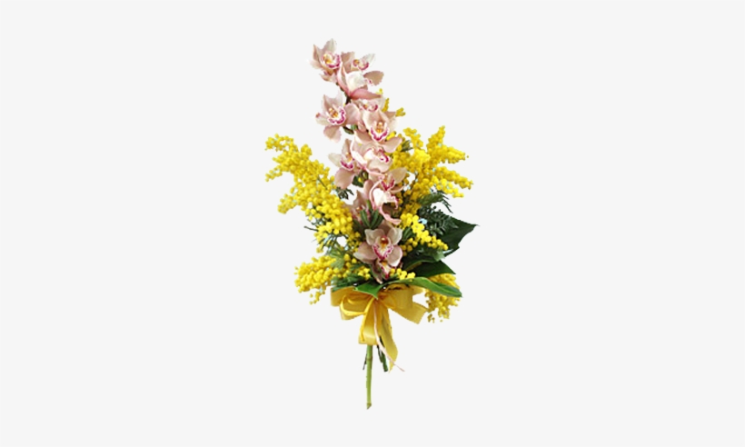 Orchidea Con Mimosa - Bouquet, transparent png download