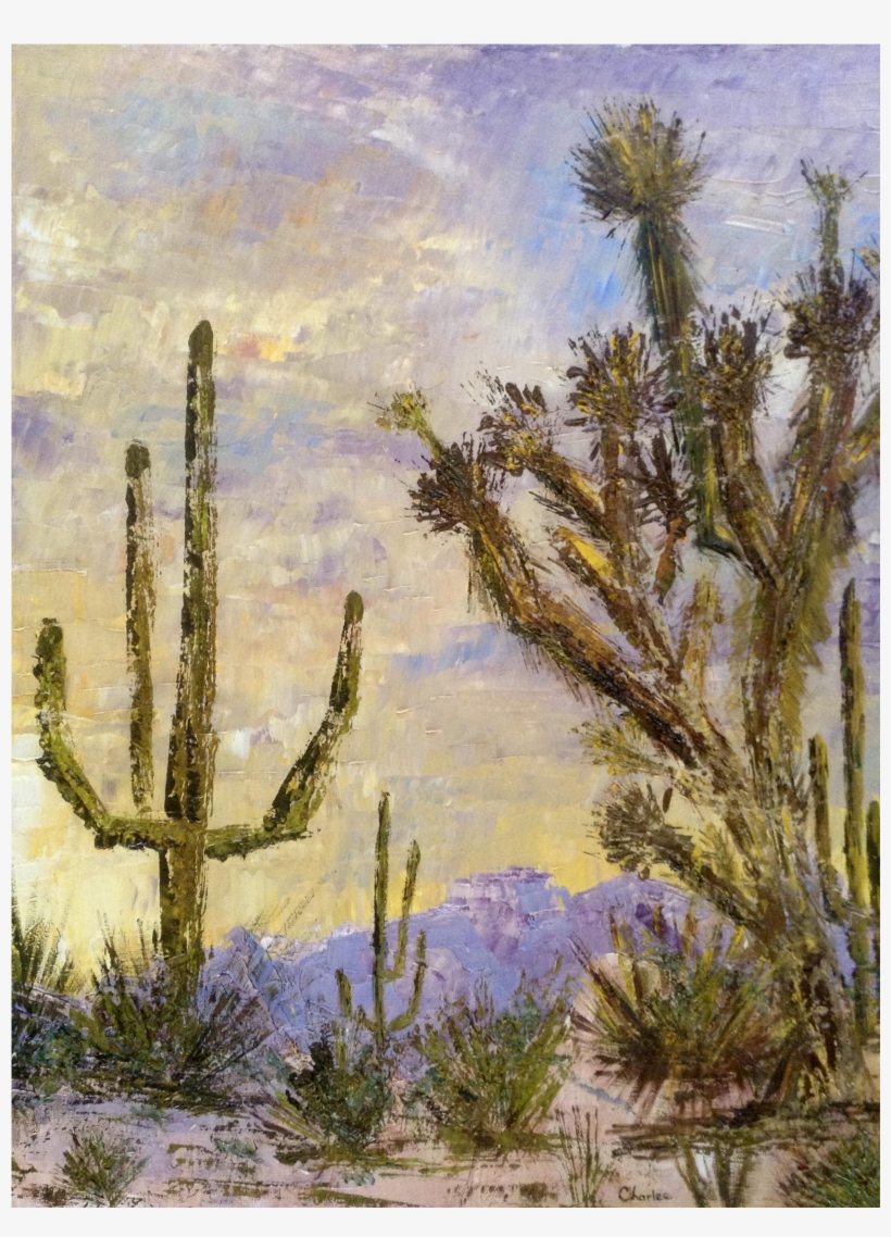Charlee, Plate Knife Oil Painting Of A Desert Vista - Oil Painting, transparent png download