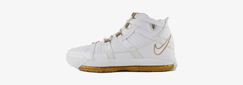 Nike Lebron 3 'white/gold" - 1st Lebron White And Gold, transparent png download