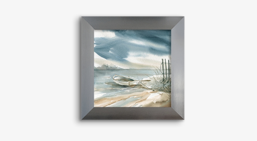 Coastal Watercolor ~ Rowboat - Subtle Mist Iii Poster Print By Carol Robinson, transparent png download
