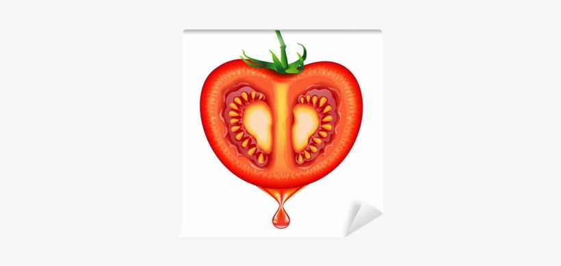 Fresh Tomato Slice Isolated On White Background Wall - Tomato, transparent png download