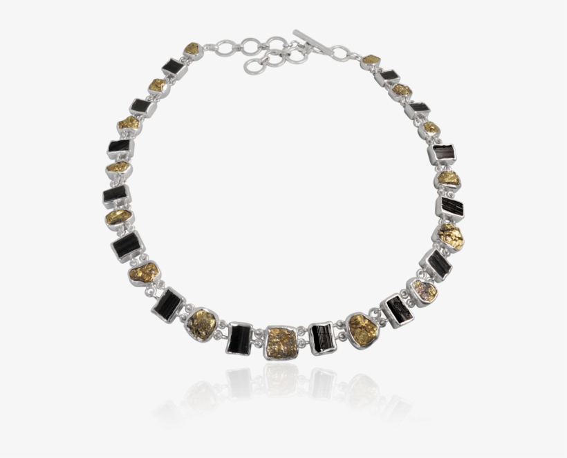 Black Tourmaline And Pyrite Silver Necklace - Hand Mangalsutra Designs, transparent png download