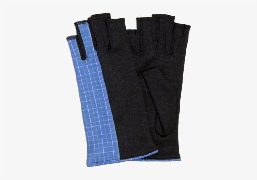 Black Fingerless Gloves With Blue Stripe - Fashion Accessory, transparent png download
