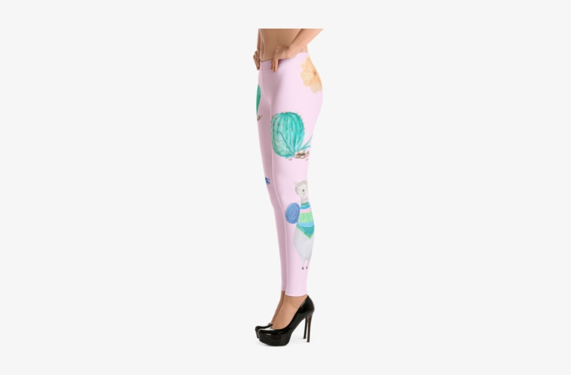 Boho Watercolor Llama & Cactus Print - Leggings, transparent png download