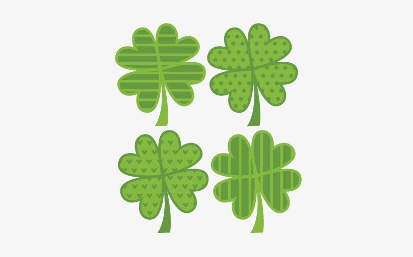 Banner Transparent Library Assorted Svg Cut Files Flower - Cute Four Leaf Clover, transparent png download