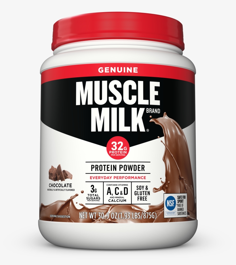 Muscle Milk Genuine Protein Powder, Chocolate, 32g - Muscle Milk Protein Cookies And Cream, transparent png download