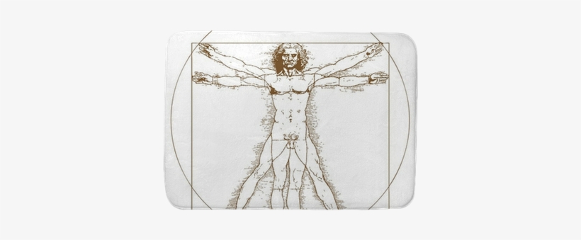 Vitruvian Man By Leonardo Da Vinci Bath Mat • Pixers® - Leonardo Da Vinci Macchine, transparent png download