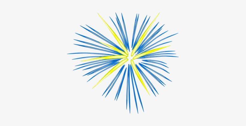 Fireworks Blue Celebration Night Party Fir - Fireworks Clip Art, transparent png download