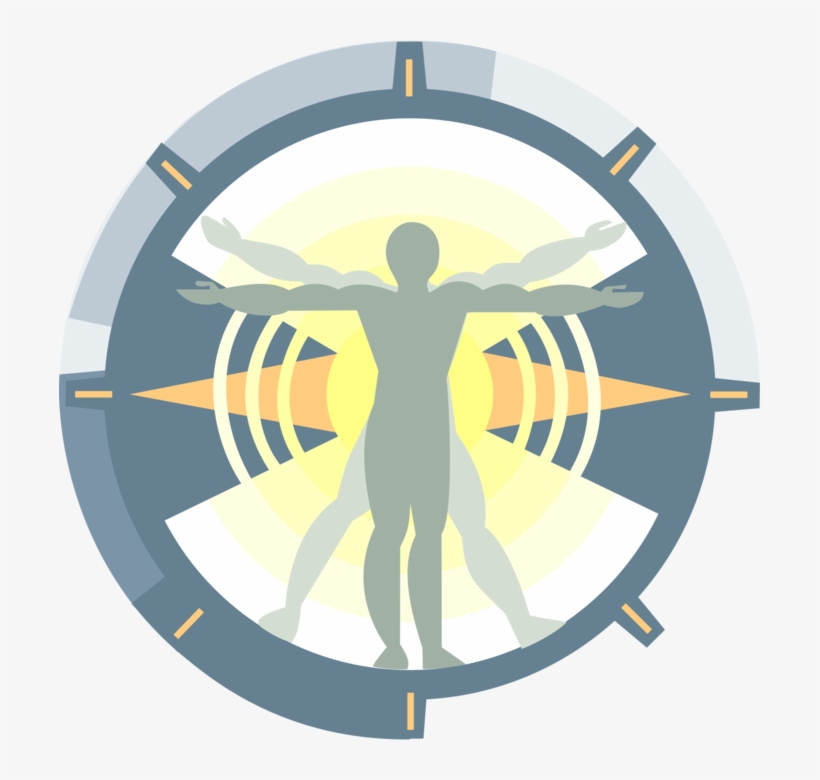 Vector Illustration Of Leonardo Da Vinci Devises Vitruvian - Compass Physiotherapy, transparent png download