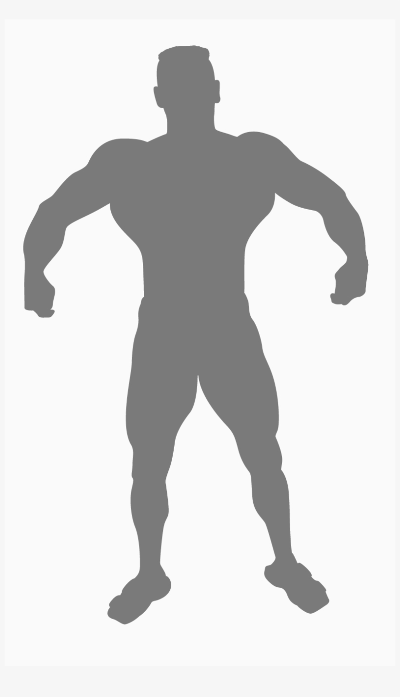 Man Silhouette Clipart Silhouette Vitruvian Man Clip - Muscle Man Silhouette, transparent png download