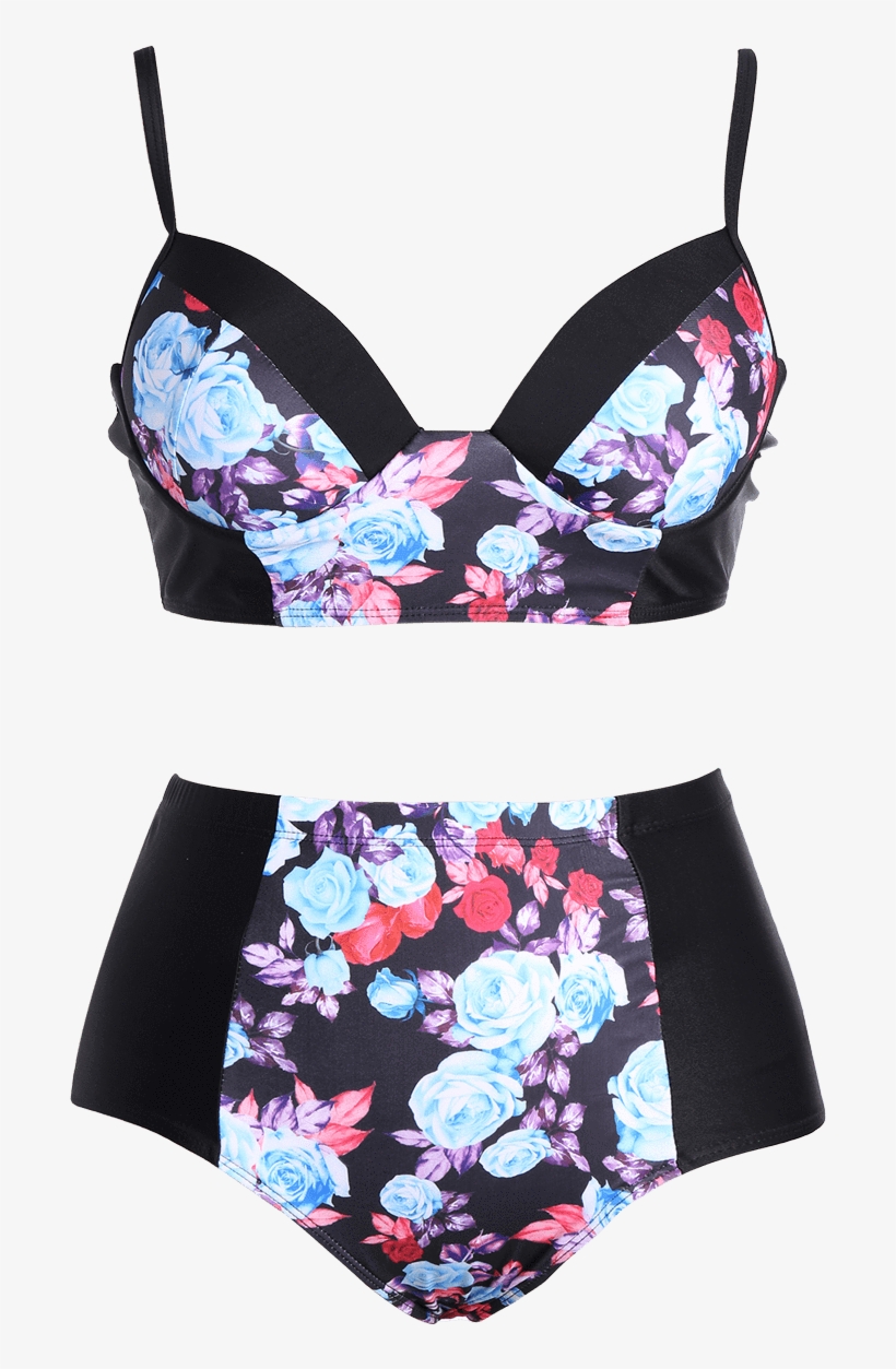 Women's Missguided Knot Front High Waist Bikini Set, transparent png download