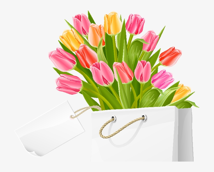 Freeuse Download Invitation Tulip Flower Clip Art White - Tulip Flowers, transparent png download