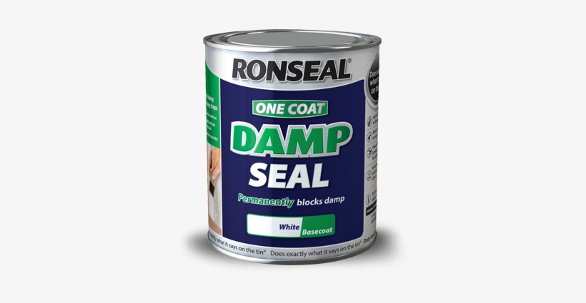 Damp Seal 1l - Ronseal One Coat Damp Seal White 750ml, transparent png download