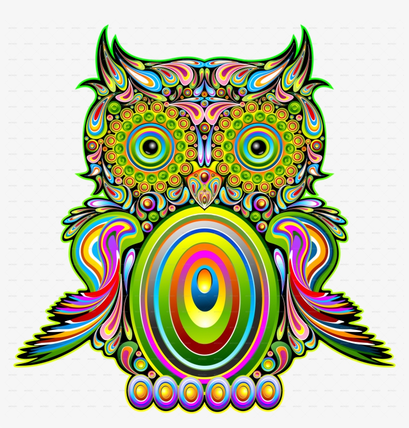 Clipart Free Owl Pop Art By Bluedarkat Graphicriver - Psychedelic Pop Art, transparent png download