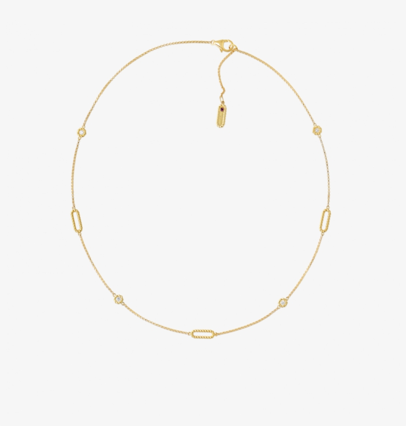 Roberto Coin 18kt Gold Necklace With Alternating Diamond - Earrings, transparent png download
