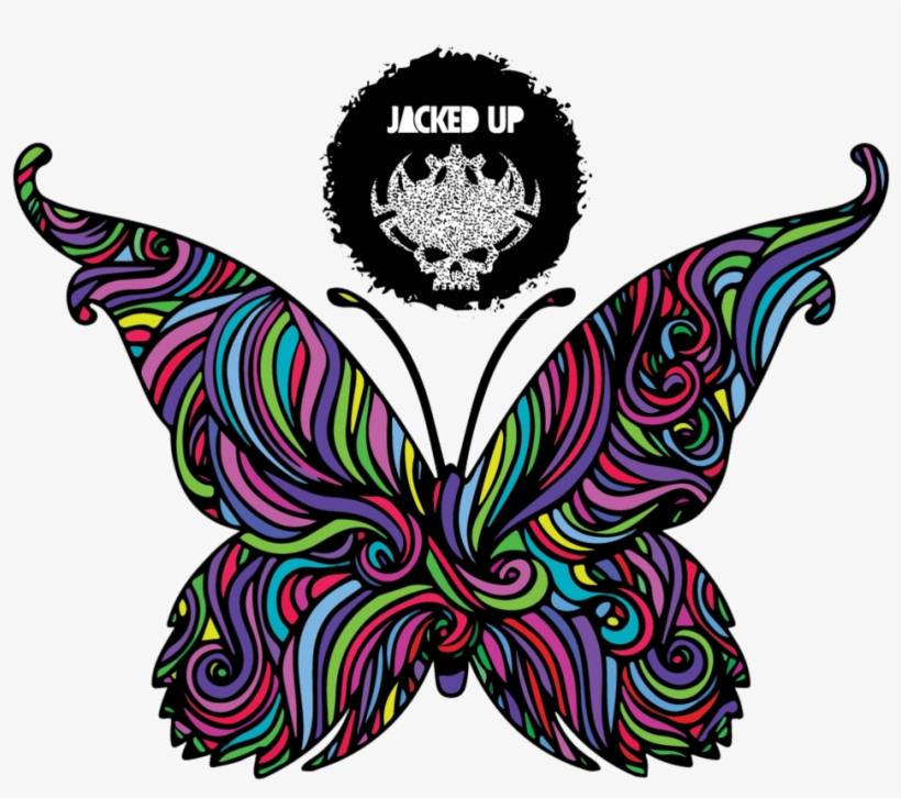 Psychedelic Butterfly By Manyu Graphic Free Library - Psychedelic Butterfly, transparent png download
