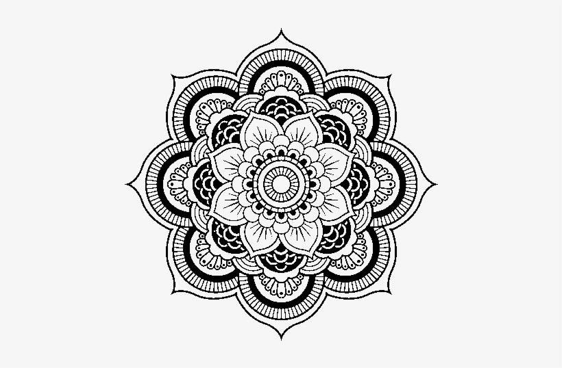 Dibujo De Mandala Flor Oriental Para Colorear - Mandala Png, transparent png download