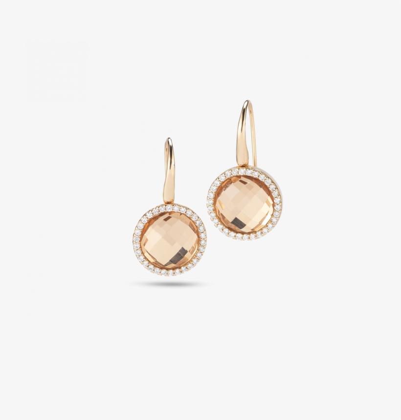 Roberto Coin Cocktail Rose Gold Earrings With Diamonds - Roberto Coin 18kt Gold Cocktail Earrings With Diamonds, transparent png download