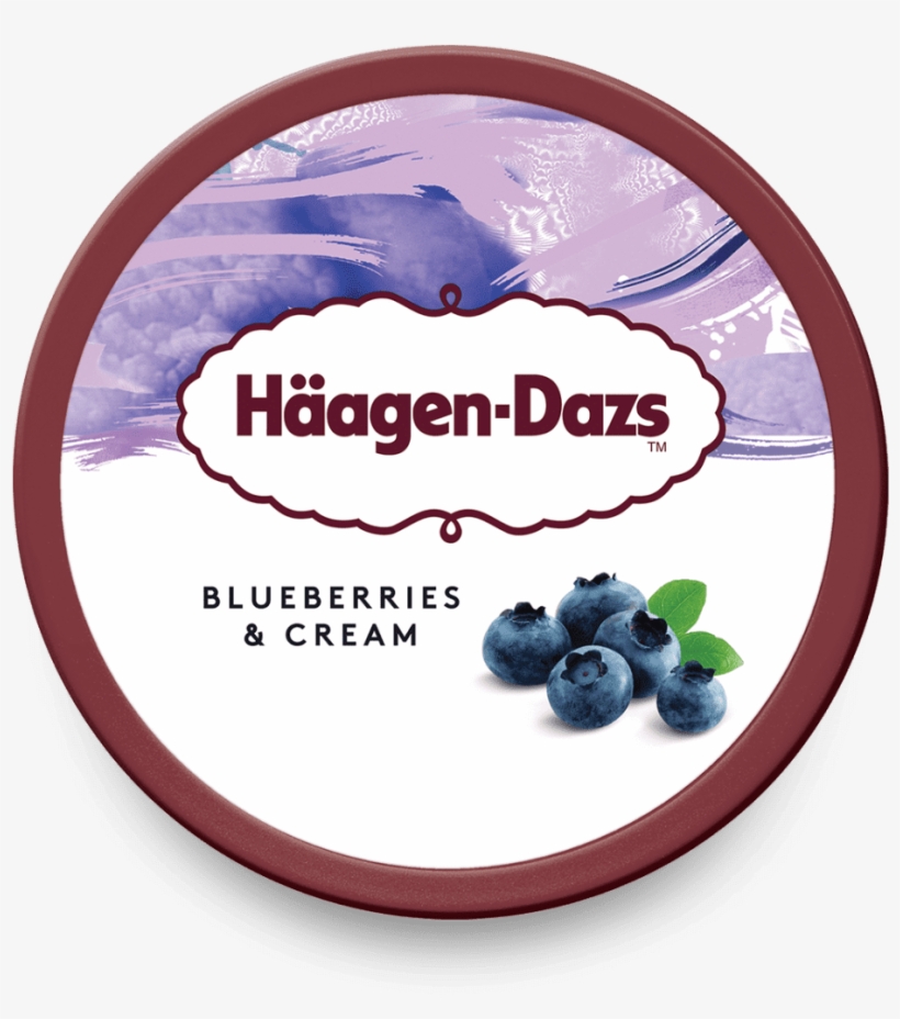 Blueberries And Cream - Haagen Dazs, transparent png download