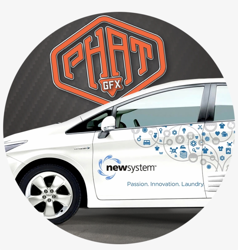 Bubble-fleet Vehicle Wraps - 2010 Toyota Prius Side View, transparent png download