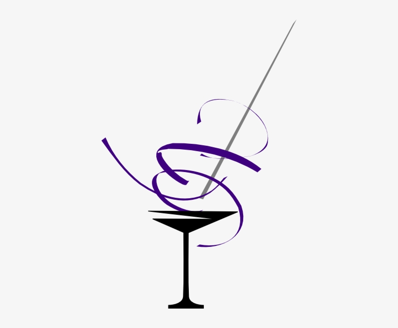 Purple Swirl Cocktail Clip Art At Clker - Glass Of Cocktail Clipart Png, transparent png download