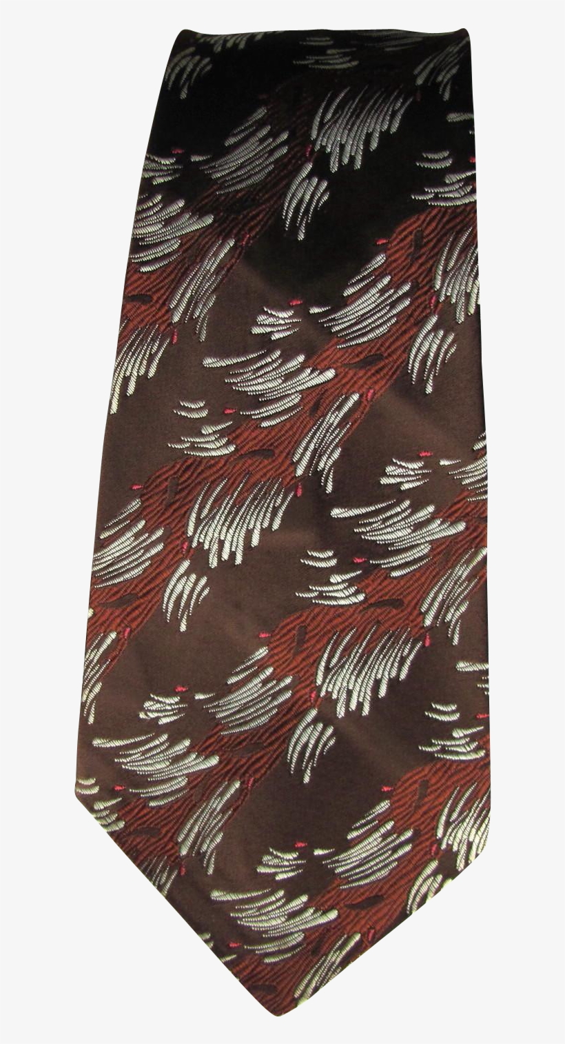 Vintage 1950's Jacquard Tie In Shades Of Brown With - Pencil Skirt, transparent png download