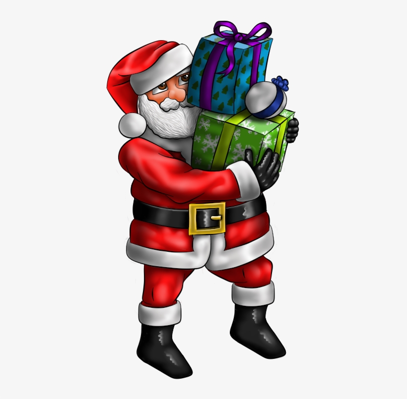 Santa Brining Presents By Harlandgirl On Deviantart - Santa Claus Tumblr Draw, transparent png download