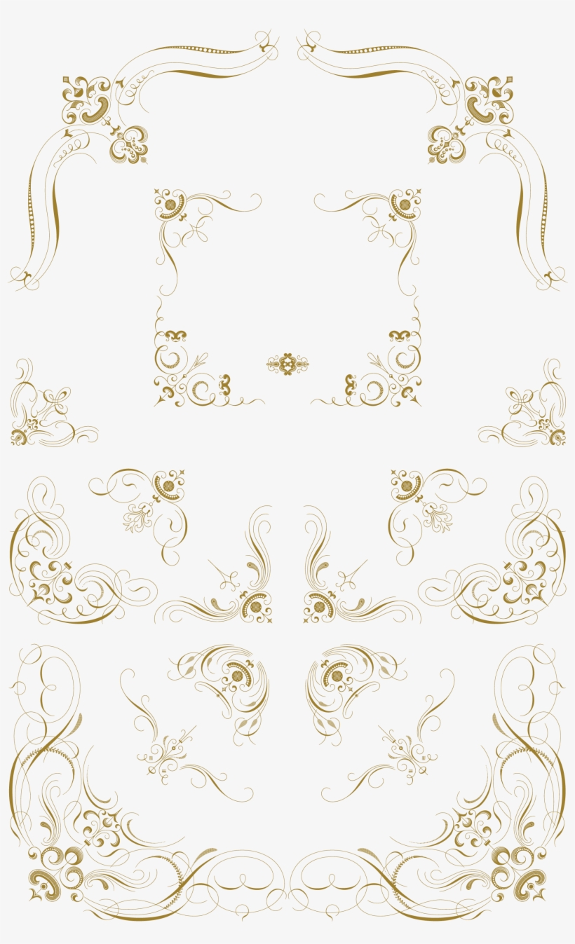 Luxurious Flourishes Vector Pack - Decorative Corners, transparent png download