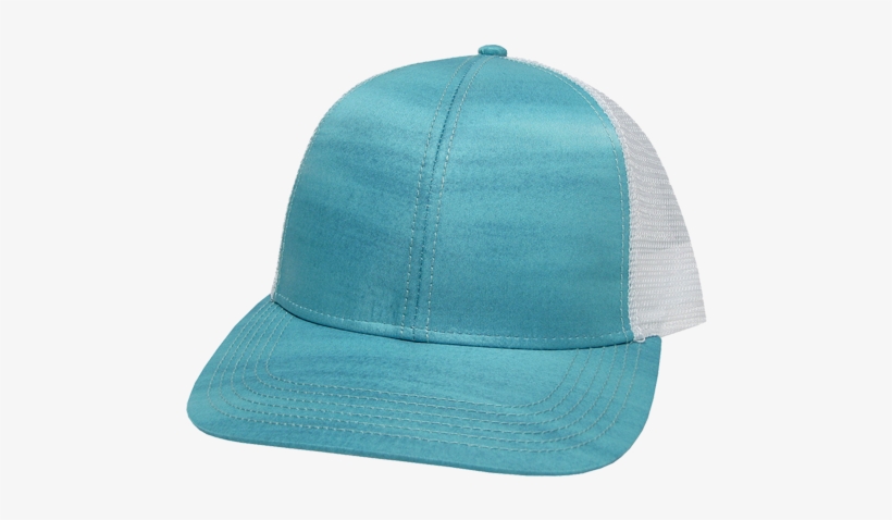 Aqua Blue Brushstroke Trucker - Baseball Cap, transparent png download