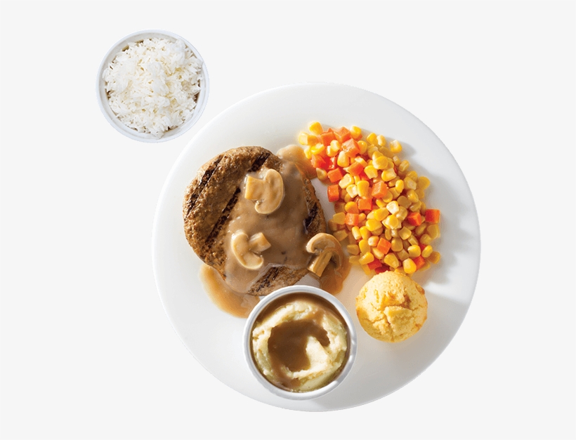 Burger Steak With 2 Side Dishes - Burger Steak Side Dish, transparent png download