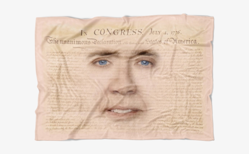 Nicolas Cage With Declaration Of Independence Fleece - Blanket, transparent png download