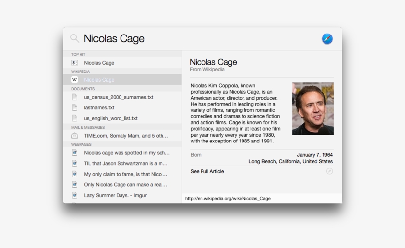 Spotlight In Os X Yosemite - Spotlight, transparent png download