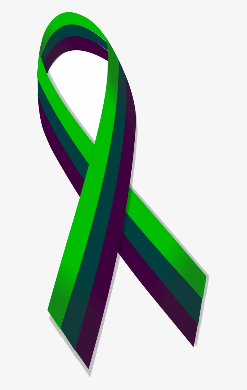 Medullary Sponge Kidney Awareness Ribbon - Blue And Green Awareness Ribbon, transparent png download
