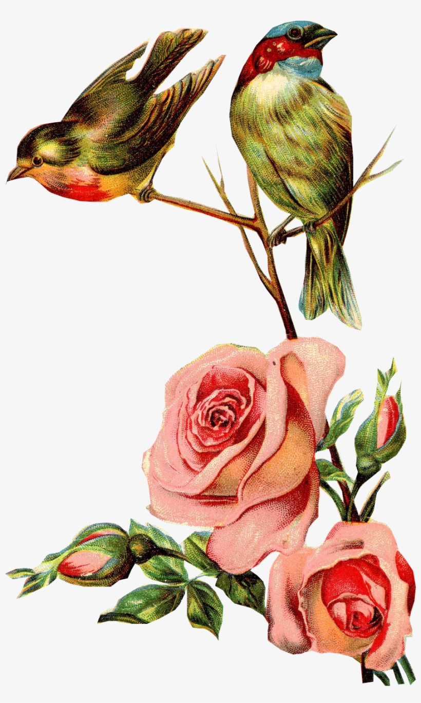 Resultado De Imagen Para Ramos De Flores Vintage Para - Ramos De Flores Y Pajaritos, transparent png download