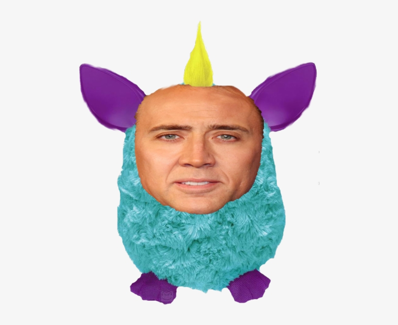 Nicolas Cage Face Transparent - Furby Interactive Plush Blue And Purple, transparent png download