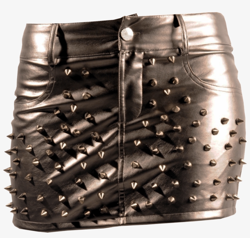 Leather Mini Skirt Spike Studs Transparent Background - Leather Mini Skirt Rock, transparent png download