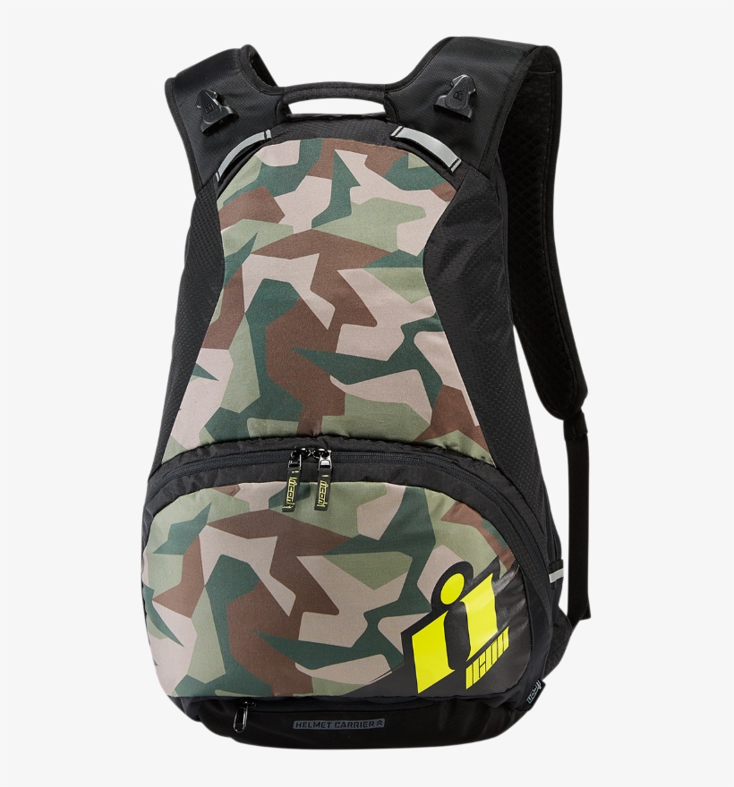 Icon Textile Stronghold Camo Block Style Motorcycle - Icon Stronghold Backpack - Green/neon-yellow - 17 L, transparent png download