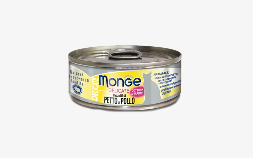Monge Delicate Chicken Canned Cat Food 80g - Monge Delicate Chicken Canned Cat Food, 80g, transparent png download