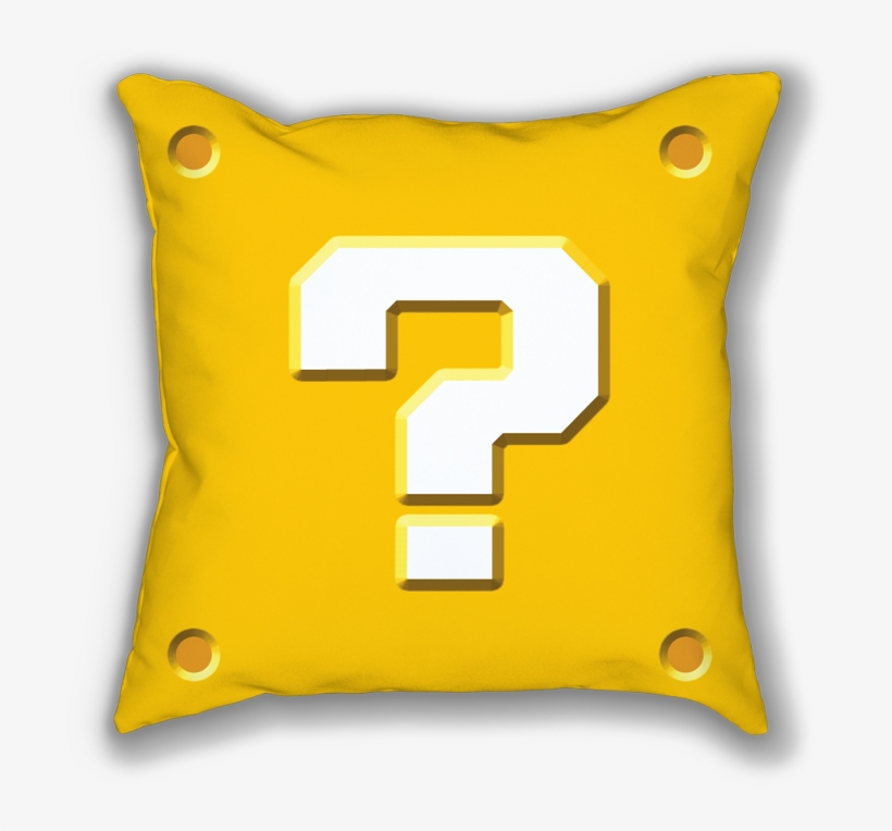Mario Question Block Throw Pillow - Mario Series, transparent png download