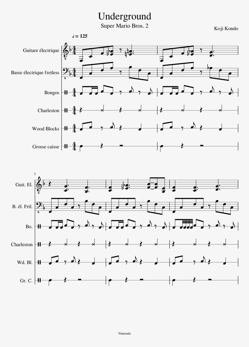 Underground Sheet Music Composed By Koji Kondo 1 Of - Sheet Music, transparent png download
