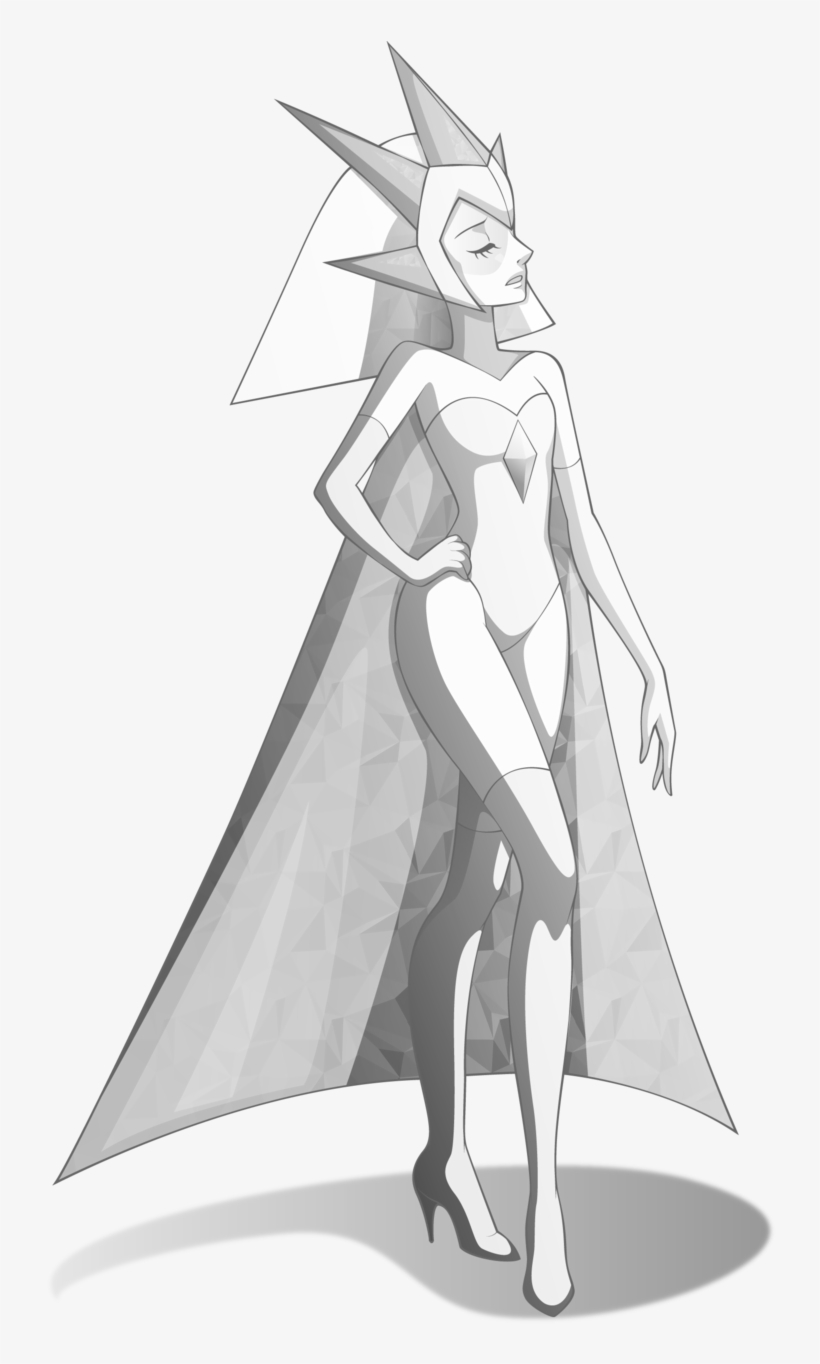 Black And White Line Art Fictional Character Sketch - Steven Universe White Diamond Fanart, transparent png download