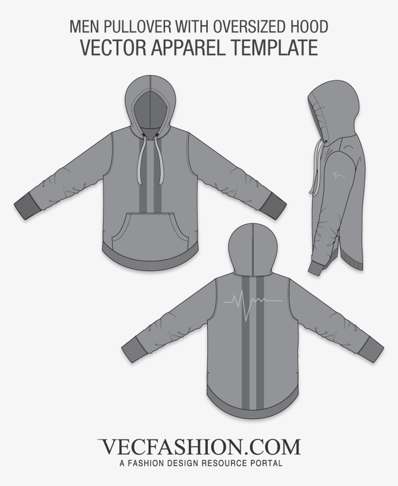 Men Pullover With Oversized Hood - Fashion, transparent png download